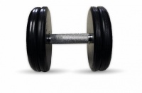 гантель классик с вращающейся ручкой хром 20 кг mb barbell mb-fdbem-b20