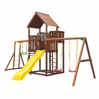 детский городок jungle gym jungle palace + swing x'tra + рукоход